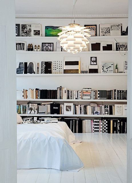 Library with Artichoke Lamp