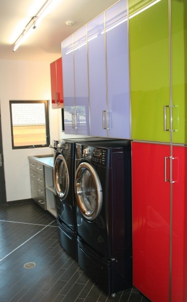 colorful laundry room