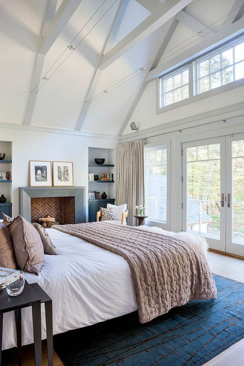 Bedroom with Vaulted Ceilings and Juliet Balcony