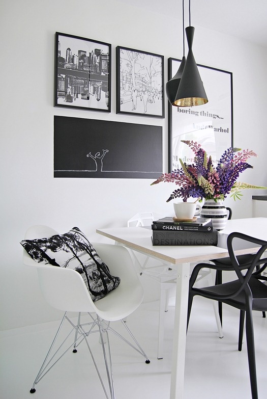 Black&White Dining Room Design Inspiration with Eames Chair