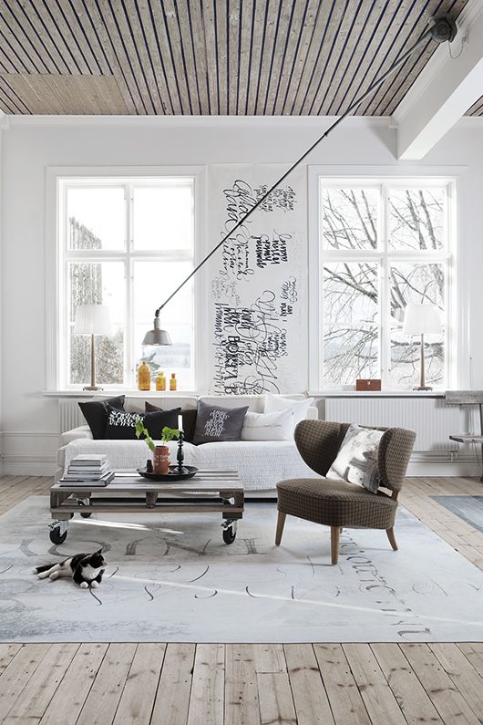 Contemporary Living Room with Rustic Flair