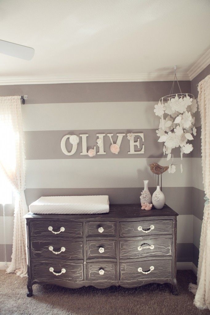 DIY Nursery Design with Baby Name on Wall