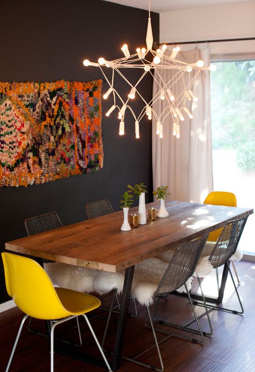 Dining Room Design with Modern Faux Candle Lighting