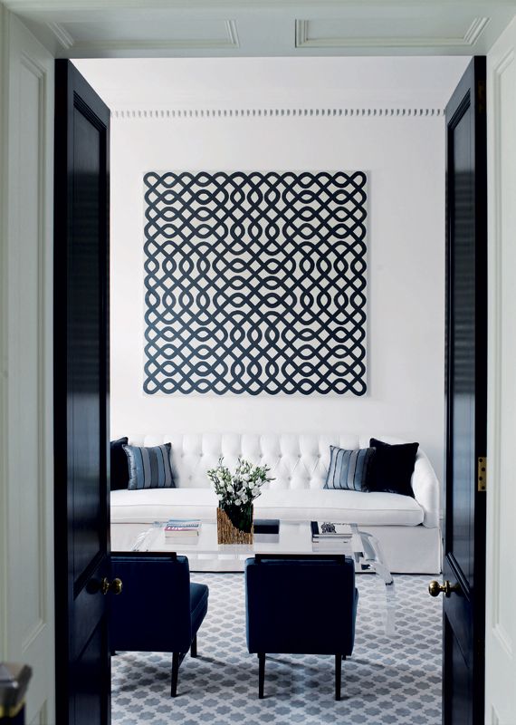 Geometric Black&White Living Room Design Inspiration