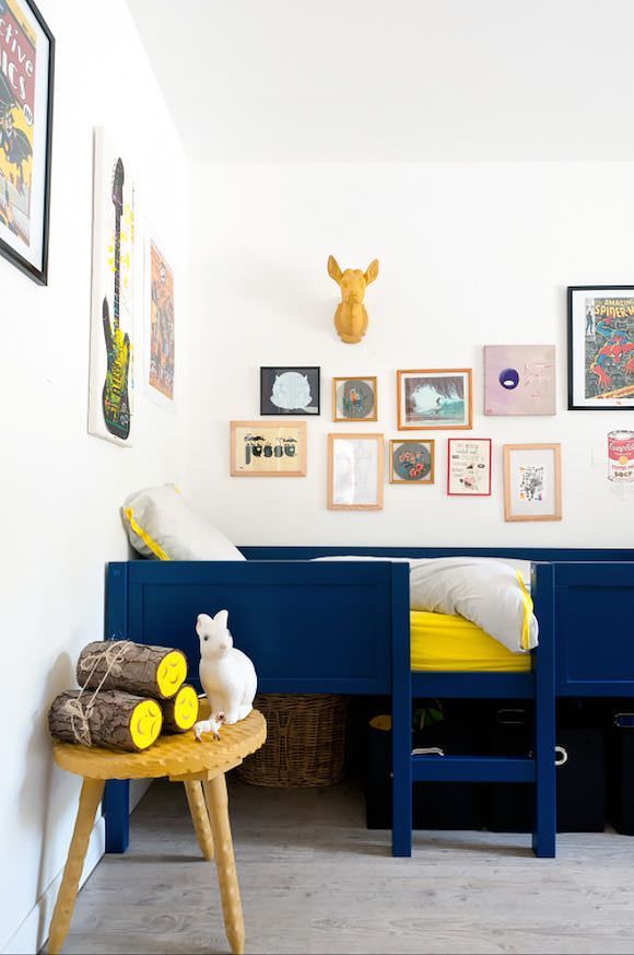 Navy Blue & Yellow Kids Room Design