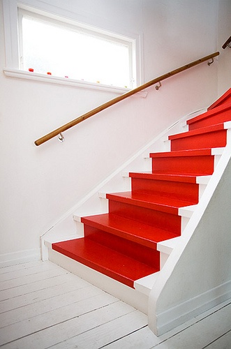 Pop of Red Staircase