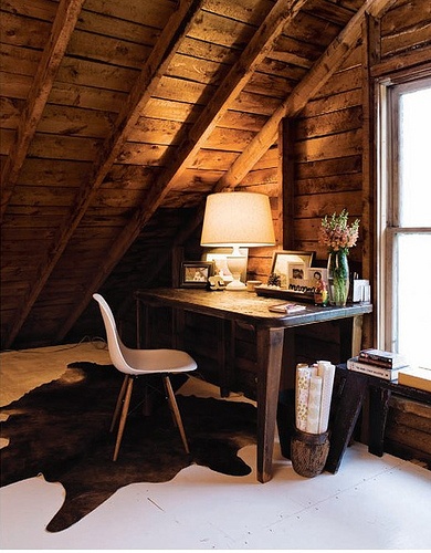 Rustic Attic Workspace Design