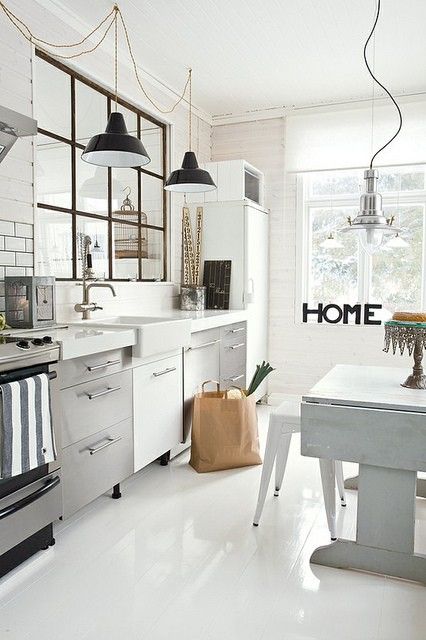 White and Grey Contemporary Kitchen Design