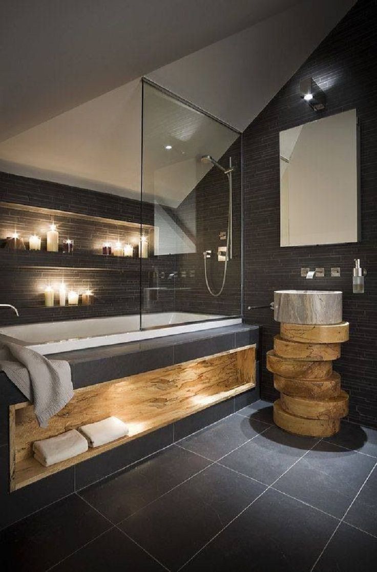 Wood and Tile Inspired Bathroom Design