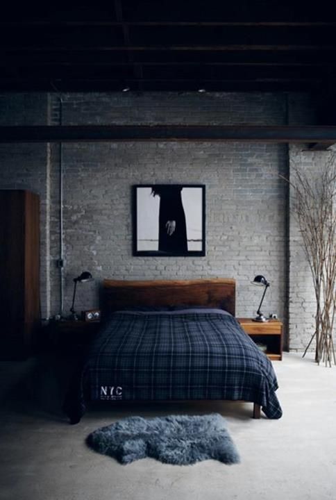 industrial inspired bedroom design