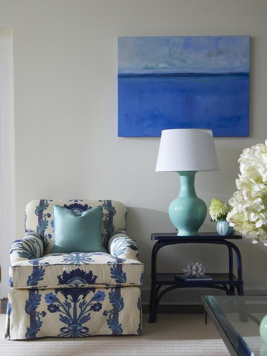 Blue and White Living Room Decor