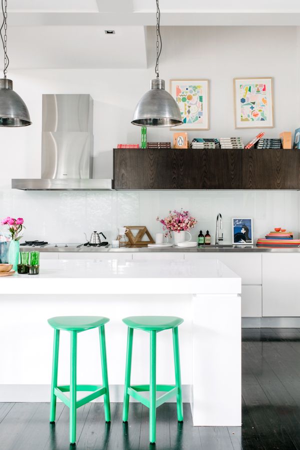 Contemporary Kitchen with Bar Seating