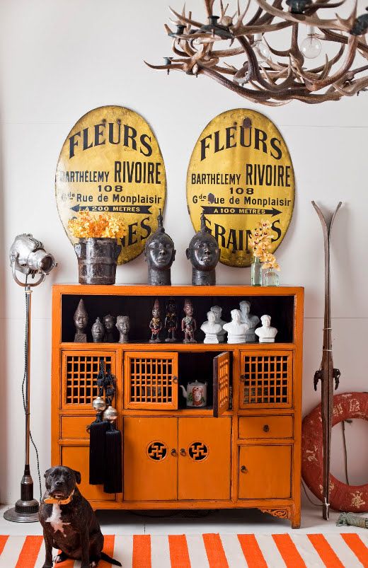 Eclectic Orange Entry Way