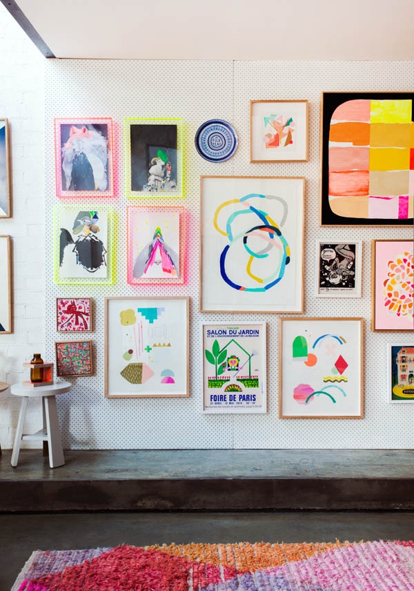 Entryway With Neon Art Wall