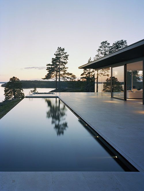 Glass-like Infinity Pool at Sunset