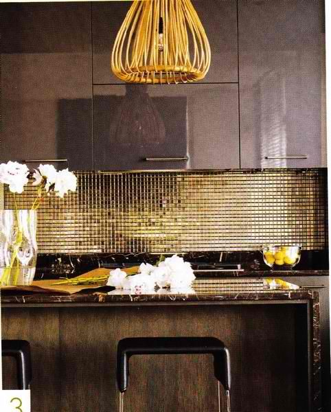 Gold Mosaic Backsplash