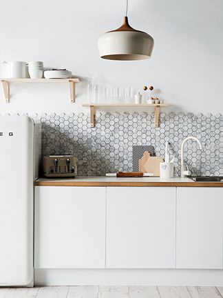 Hexagonal Tile Backsplash