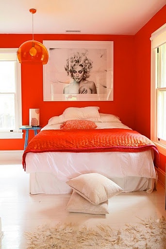 Red Feminine Bedroom Design