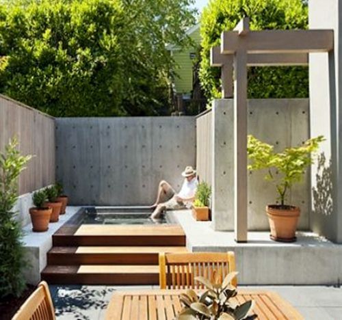 Wood and Concrete Outdoor Space