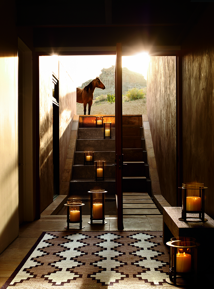 Contemporary Southwest Rug in Entry Way
