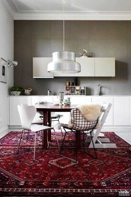 Persian Rug with Modern Breakfast Nook