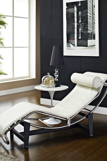 White Leather Chaise
