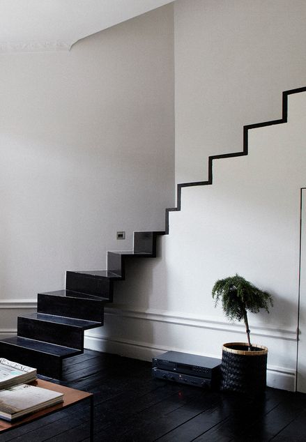 Minimal Black and White Staircase